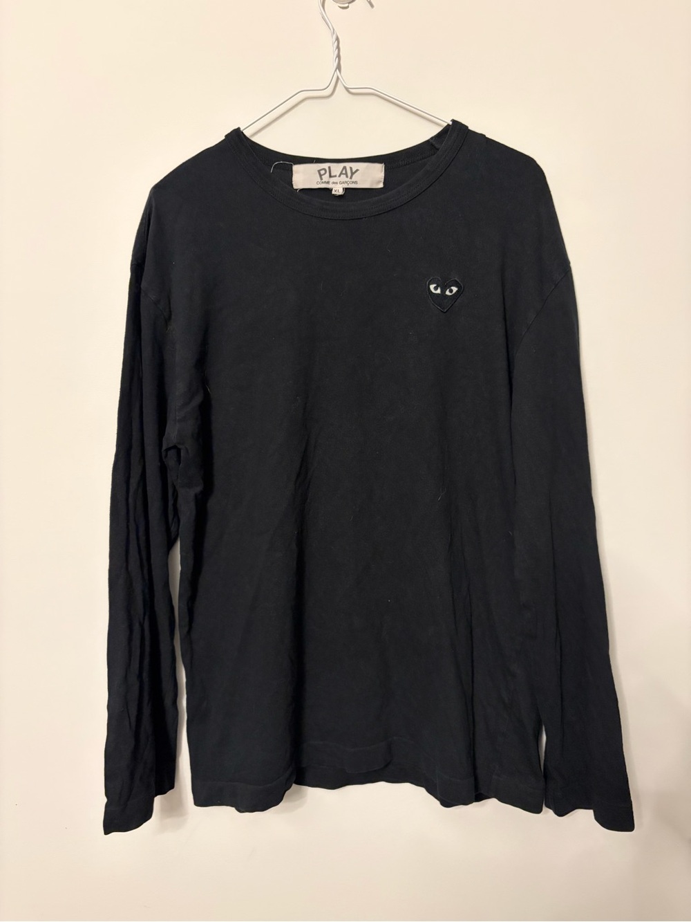 Comme des Garcons Black Long-Sleeve Heart Patch Tee